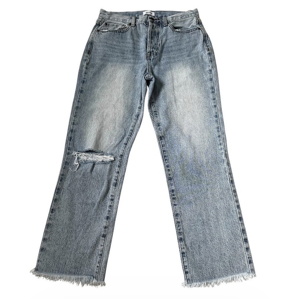 Pistola Jeans Women 28 Light Wash High Rise Distressed Knee Raw Hem | 29-18